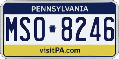 PA license plate MSO8246