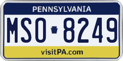 PA license plate MSO8249