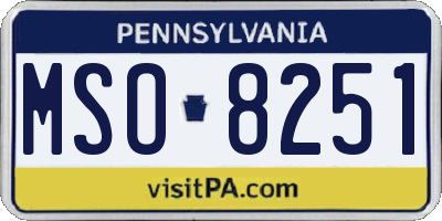 PA license plate MSO8251
