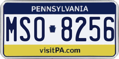 PA license plate MSO8256