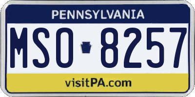 PA license plate MSO8257