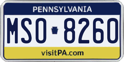 PA license plate MSO8260