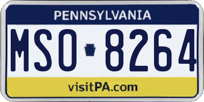 PA license plate MSO8264