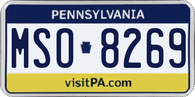 PA license plate MSO8269