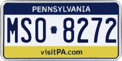 PA license plate MSO8272