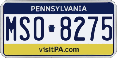 PA license plate MSO8275