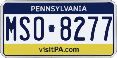 PA license plate MSO8277