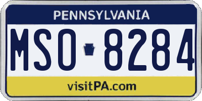 PA license plate MSO8284