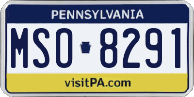 PA license plate MSO8291
