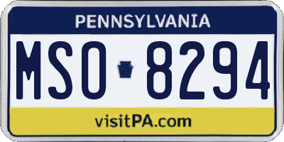 PA license plate MSO8294
