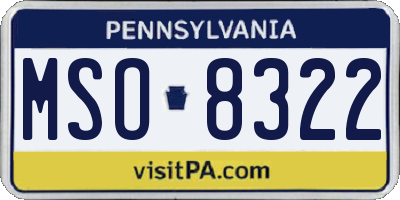 PA license plate MSO8322