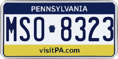 PA license plate MSO8323