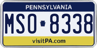 PA license plate MSO8338