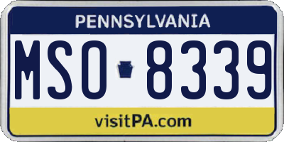PA license plate MSO8339