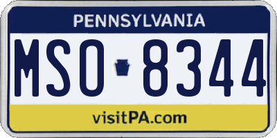PA license plate MSO8344