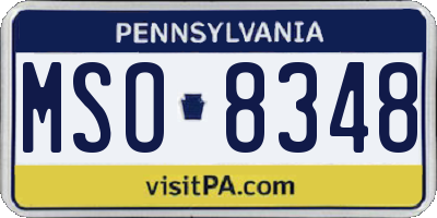 PA license plate MSO8348