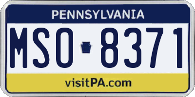 PA license plate MSO8371