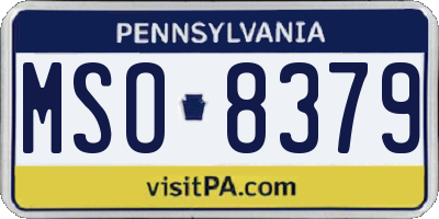 PA license plate MSO8379