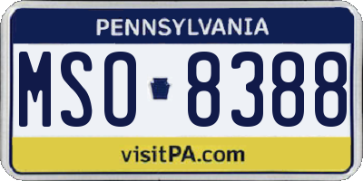 PA license plate MSO8388