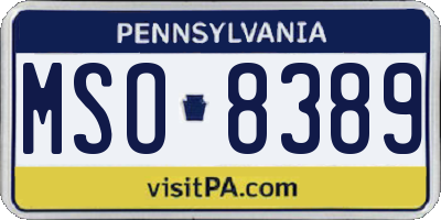 PA license plate MSO8389