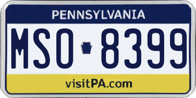 PA license plate MSO8399