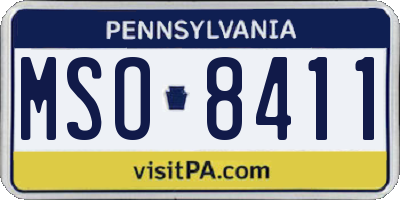 PA license plate MSO8411