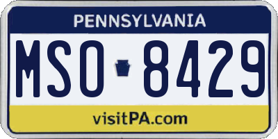 PA license plate MSO8429