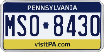 PA license plate MSO8430