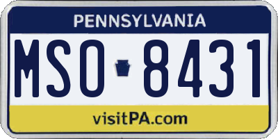 PA license plate MSO8431