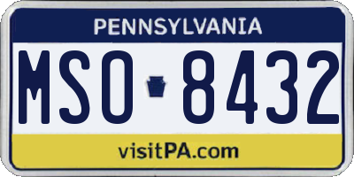PA license plate MSO8432