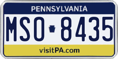 PA license plate MSO8435