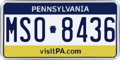 PA license plate MSO8436