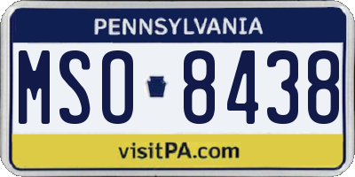 PA license plate MSO8438