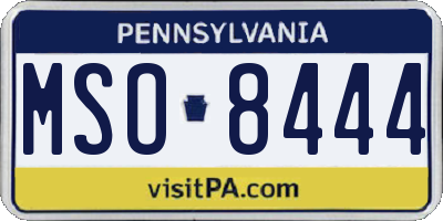 PA license plate MSO8444