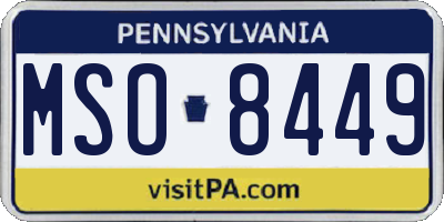 PA license plate MSO8449
