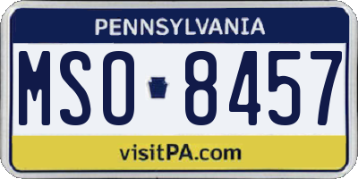 PA license plate MSO8457