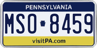 PA license plate MSO8459