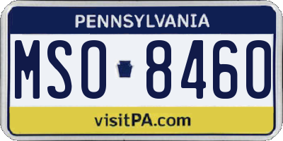 PA license plate MSO8460