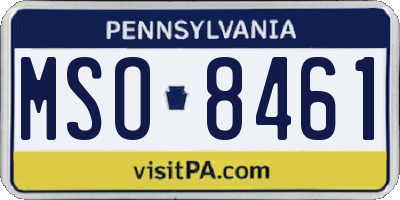PA license plate MSO8461