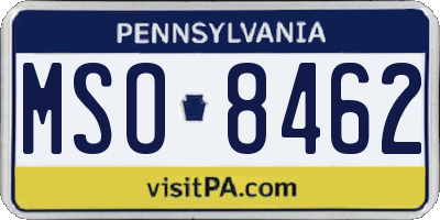 PA license plate MSO8462
