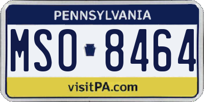 PA license plate MSO8464