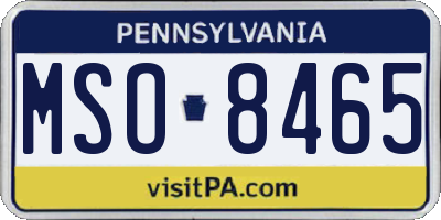 PA license plate MSO8465