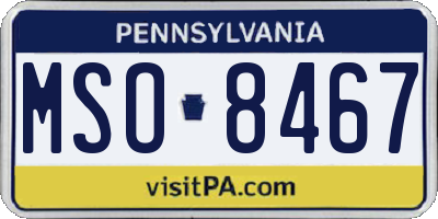 PA license plate MSO8467