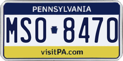 PA license plate MSO8470