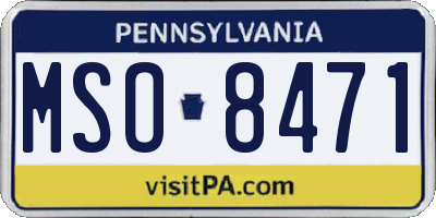 PA license plate MSO8471
