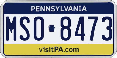 PA license plate MSO8473