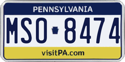 PA license plate MSO8474