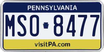 PA license plate MSO8477