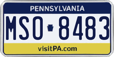 PA license plate MSO8483