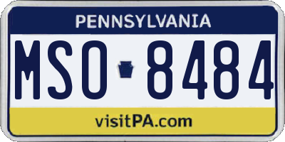 PA license plate MSO8484